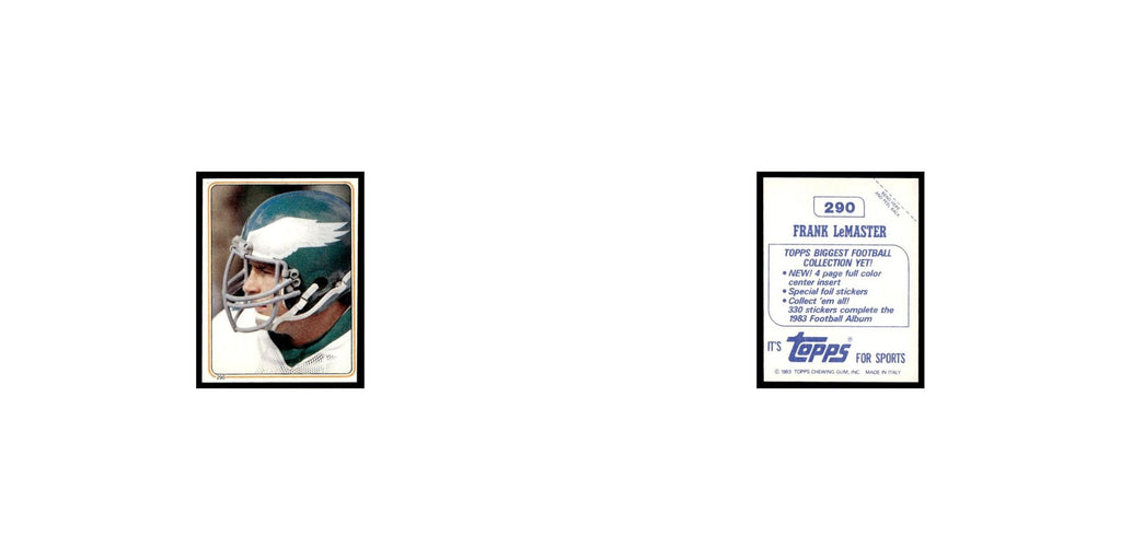 Frank LeMaster 1983 Topps Stickers #290 Philadelphia Eagles Football Card EX