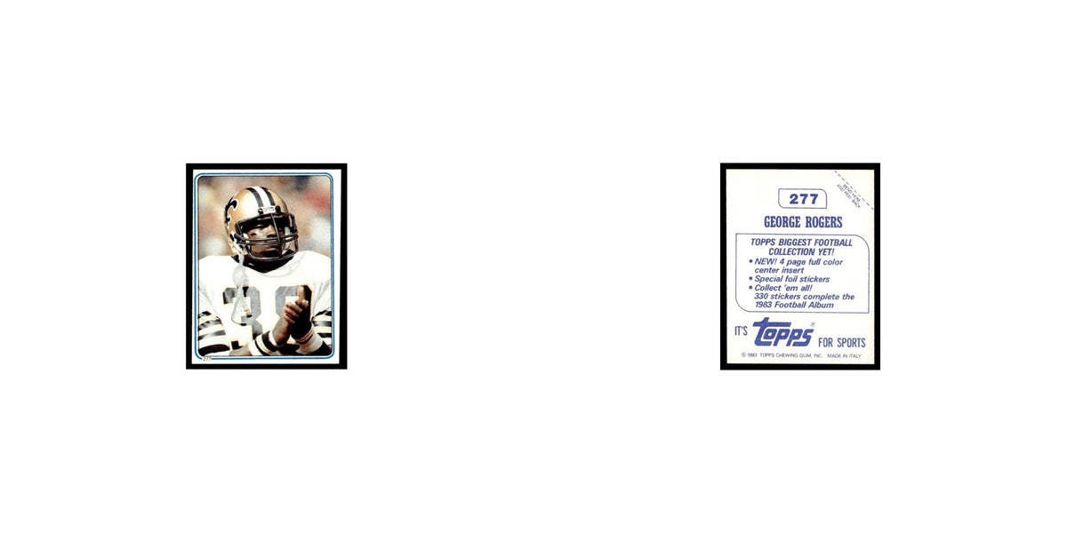 George Rogers 1983 Topps Stickers #277 New Orleans Saints Football Card EX