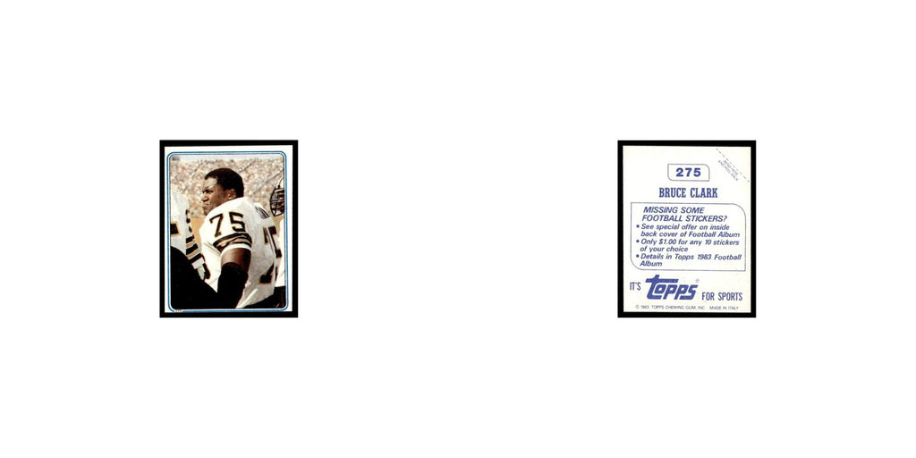 Bruce Clark 1983 Topps Stickers #275 New Orleans Saints Football Card EX