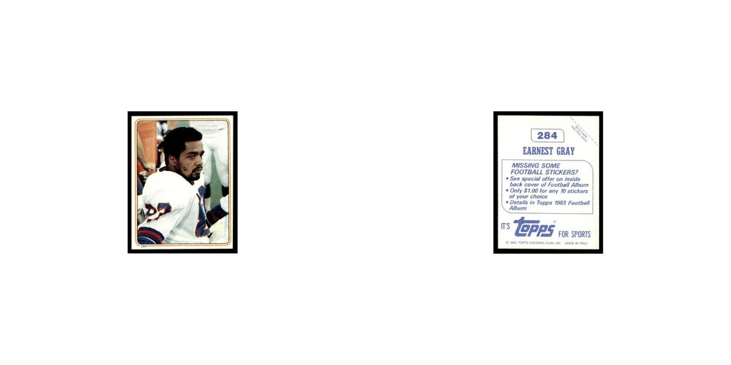 Earnest Gray 1983 Topps Stickers #284 New York Giants Football Card EX