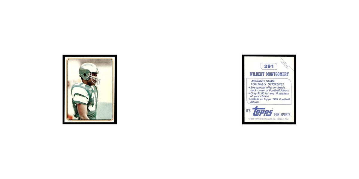 Wilbert Montgomery 1983 Topps Stickers #291 Philadelphia Eagles Football Card EX