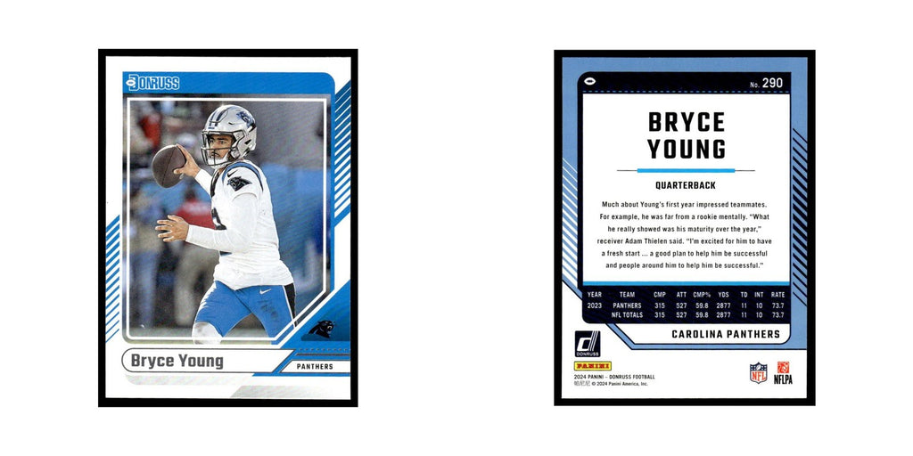 Bryce Young 2024 Donruss #290 Carolina Panthers Football Card NM