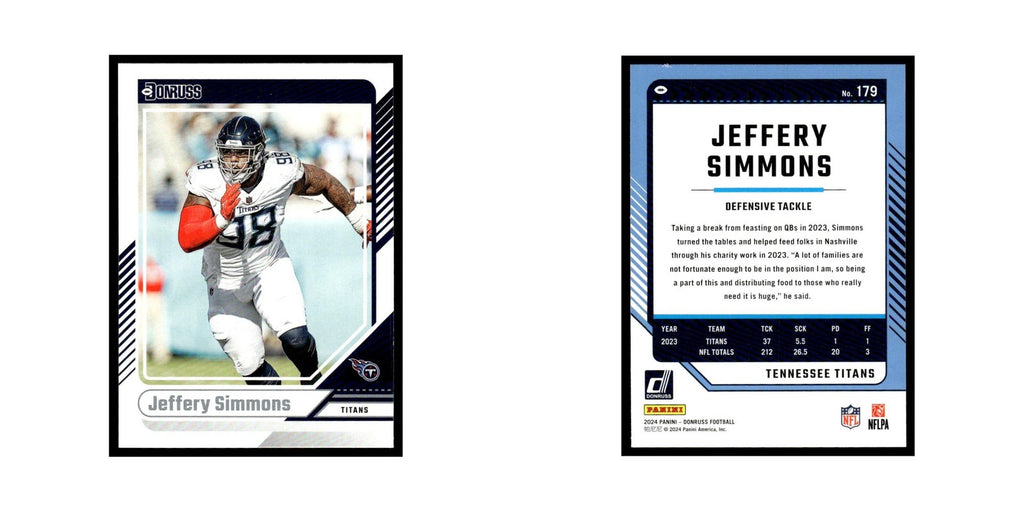 Jeffery Simmons 2024 Donruss #179 Tennessee Titans Football Card NM