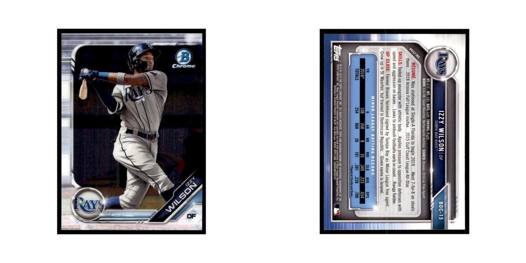 Izzy Wilson 2019 Bowman Draft Chrome #BDC-13 Tampa Bay Rays Baseball Card NM