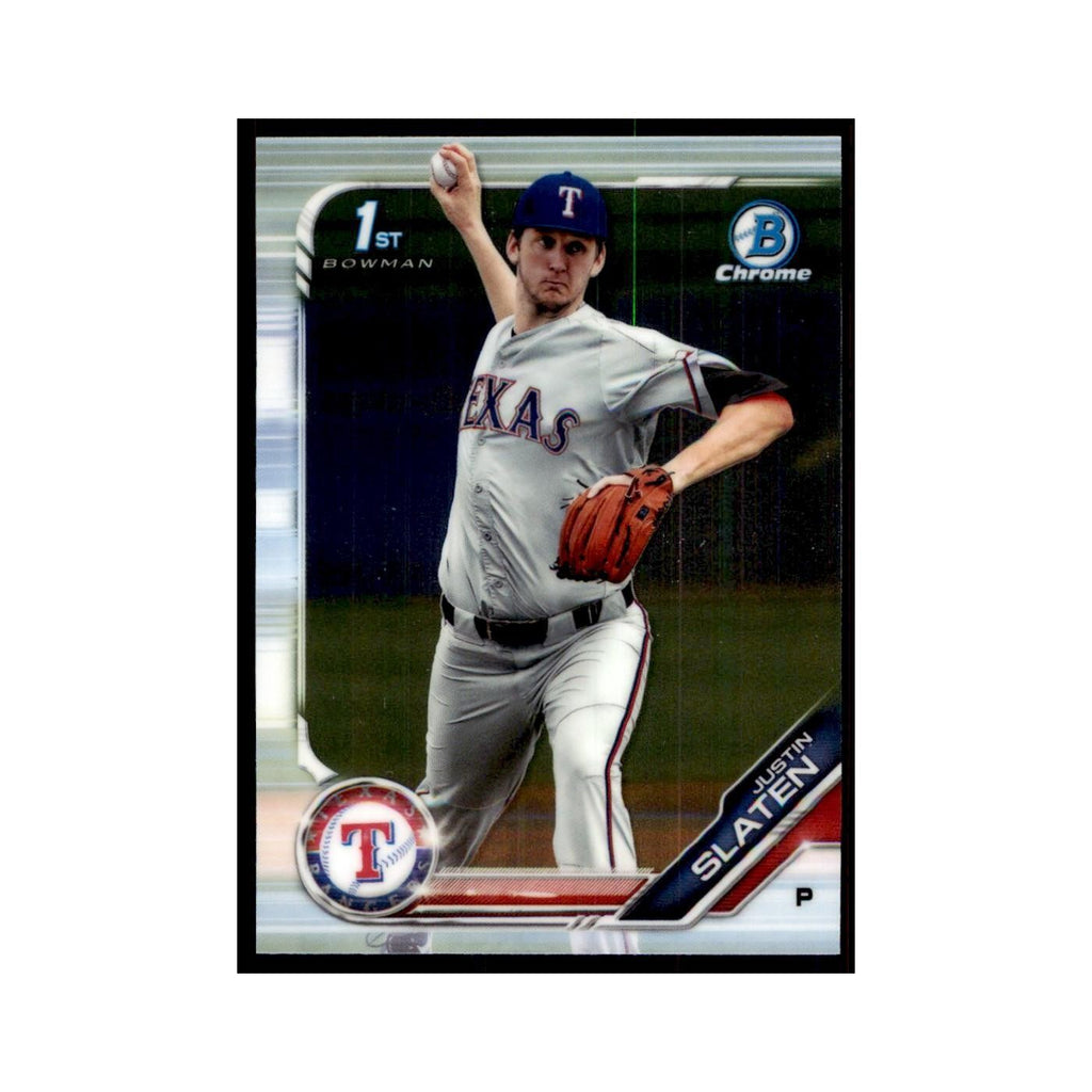 Justin Slaten 2019 Bowman Draft Chrome #BDC-24 Texas Rangers Baseball Card NM