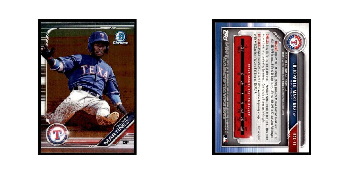 Julio Pablo Martinez 2019 Bowman Draft Chrome #BDC-71 Texas Rangers NM