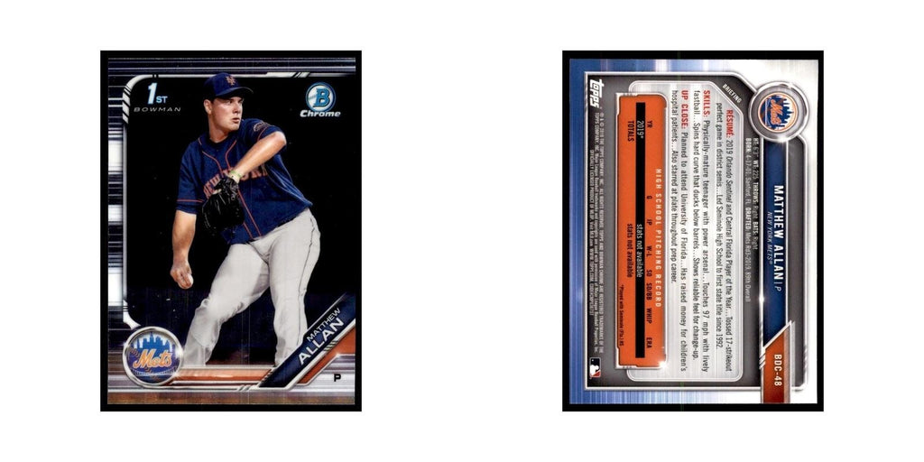 Matthew Allan 2019 Bowman Draft Chrome #BDC-48 New York Mets Baseball Card NM