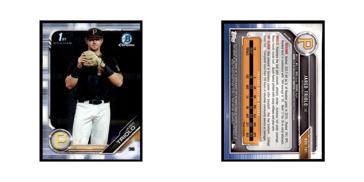 Jared Triolo 2019 Bowman Draft Chrome #BDC-161 Pittsburgh Pirates NM