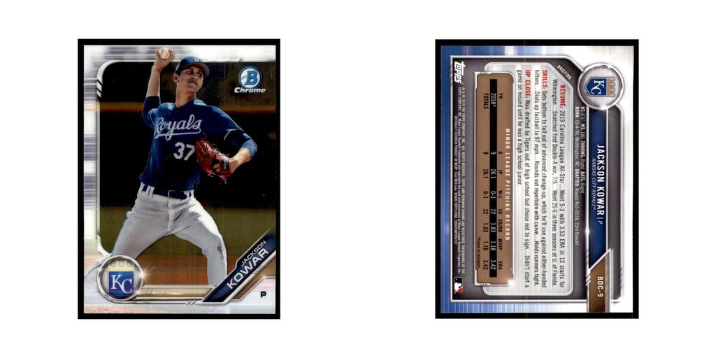 Jackson Kowar 2019 Bowman Draft Chrome #BDC-9 Kansas City Royals NM