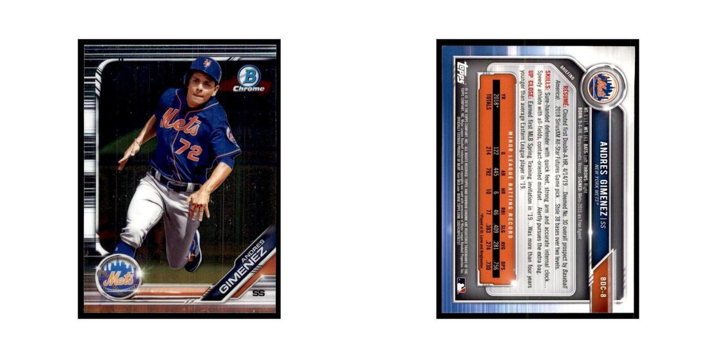 Andres Gimenez 2019 Bowman Draft Chrome #BDC-8 New York Mets Baseball Card NM