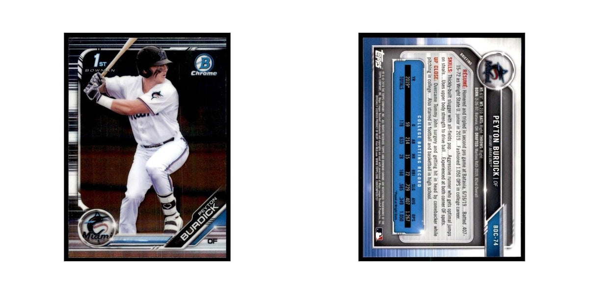 Peyton Burdick 2019 Bowman Draft Chrome #BDC-74 Miami Marlins Baseball Card NM