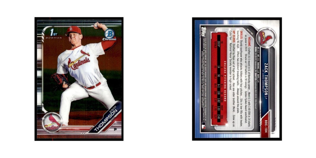 Zack Thompson 2019 Bowman Draft Chrome #BDC-104 St. Louis Cardinals NM
