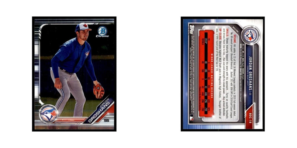 Jordan Groshans 2019 Bowman Draft Chrome #BDC-18 Toronto Blue Jays NM