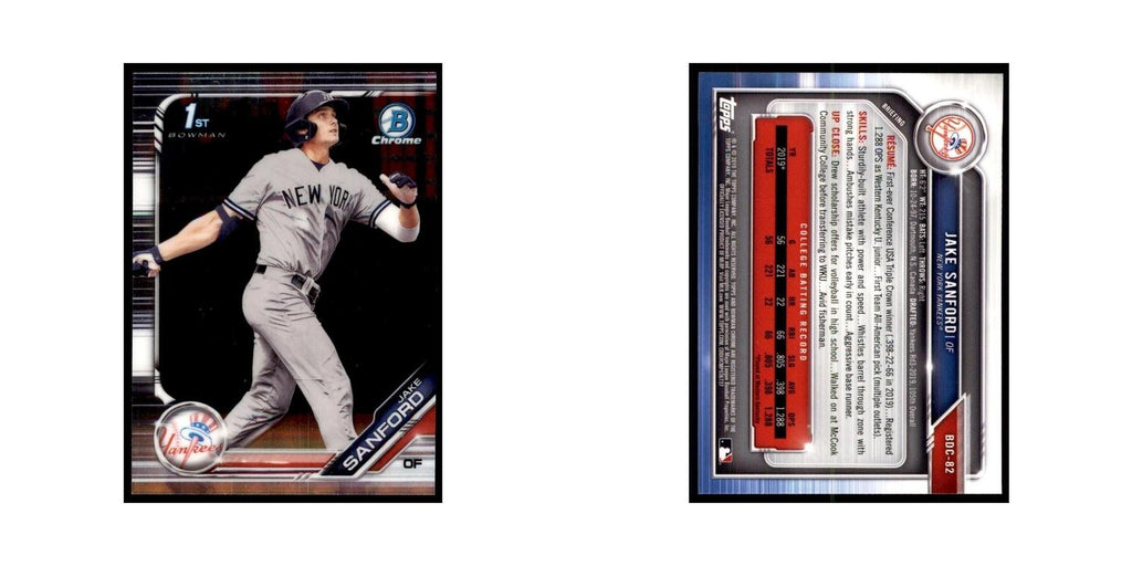 Jake Sanford 2019 Bowman Draft Chrome #BDC-82 New York Yankees Baseball Card NM