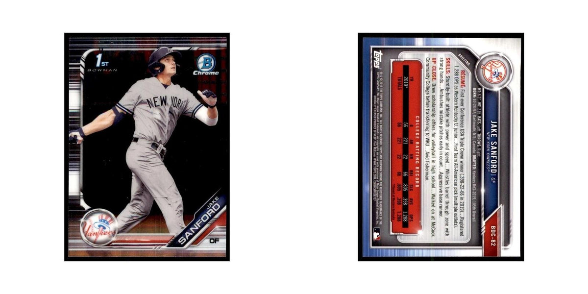 Jake Sanford 2019 Bowman Draft Chrome #BDC-82 New York Yankees Baseball Card NM