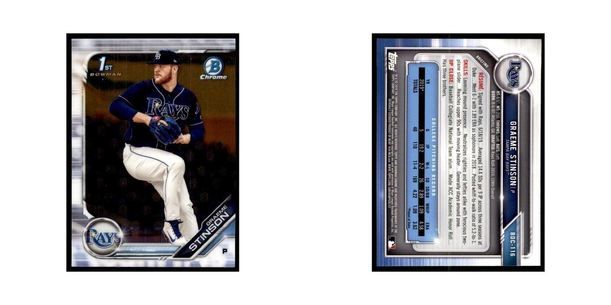Graeme Stinson 2019 Bowman Draft Chrome #BDC-116 Tampa Bay Rays Baseball Card NM