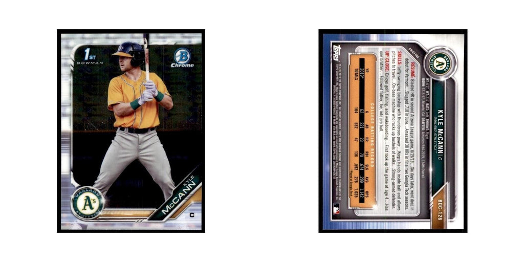 Kyle McCann 2019 Bowman Draft Chrome #BDC-126 Oakland Athletics Baseball Card NM