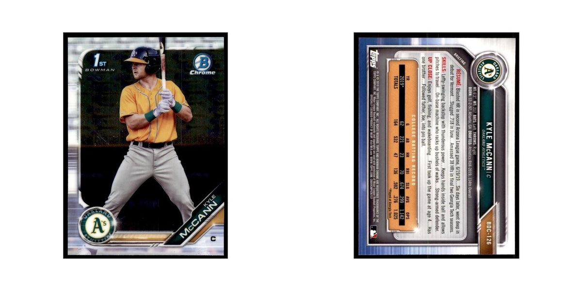 Kyle McCann 2019 Bowman Draft Chrome #BDC-126 Oakland Athletics Baseball Card NM