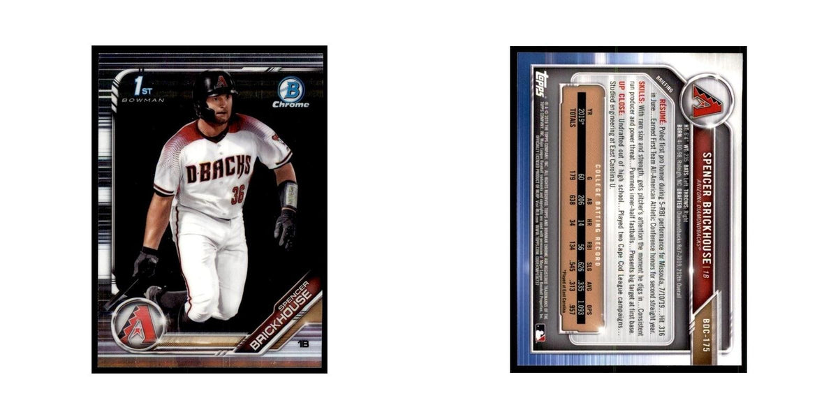 Spencer Brickhouse 2019 Bowman Draft Chrome #BDC-175 Arizona Diamondbacks NM