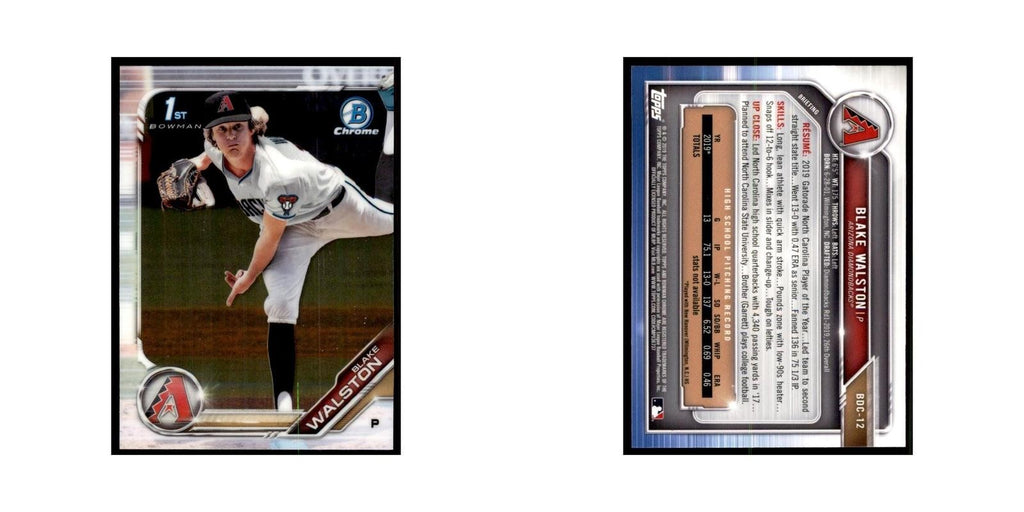 Blake Walston 2019 Bowman Draft Chrome #BDC-12 Arizona Diamondbacks NM