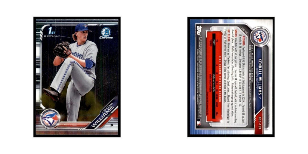 Kendall Williams 2019 Bowman Draft Chrome #BDC-199 Toronto Blue Jays NM