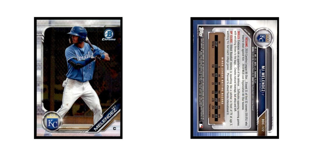 MJ Melendez 2019 Bowman Draft Chrome #BDC-122 Kansas City Royals NM