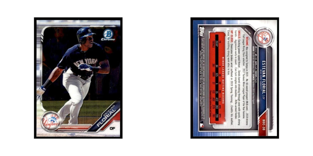 Estevan Florial 2019 Bowman Draft Chrome #BDC-30 New York Yankees NM