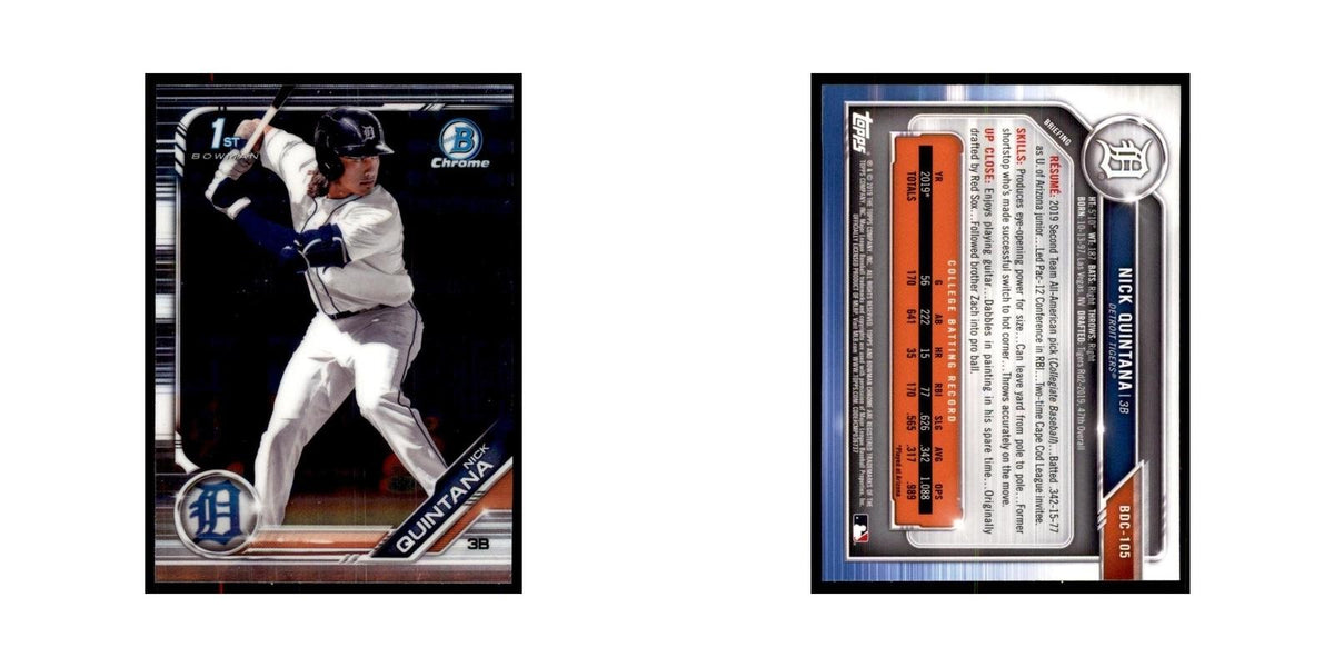 Nick Quintana 2019 Bowman Draft Chrome #BDC-105 Detroit Tigers Baseball Card NM