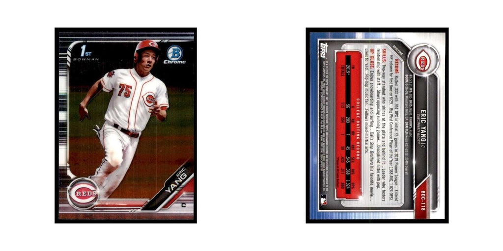 Eric Yang 2019 Bowman Draft Chrome #BDC-118 Cincinnati Reds Baseball Card NM