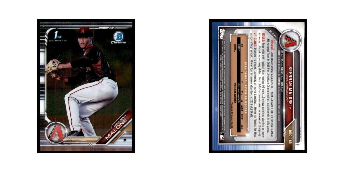 Brennan Malone 2019 Bowman Draft Chrome #BDC-165 Arizona Diamondbacks NM