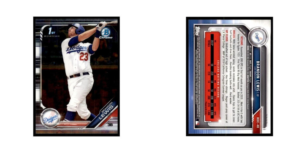 Brandon Lewis 2019 Bowman Draft Chrome #BDC-40 Los Angeles Dodgers NM