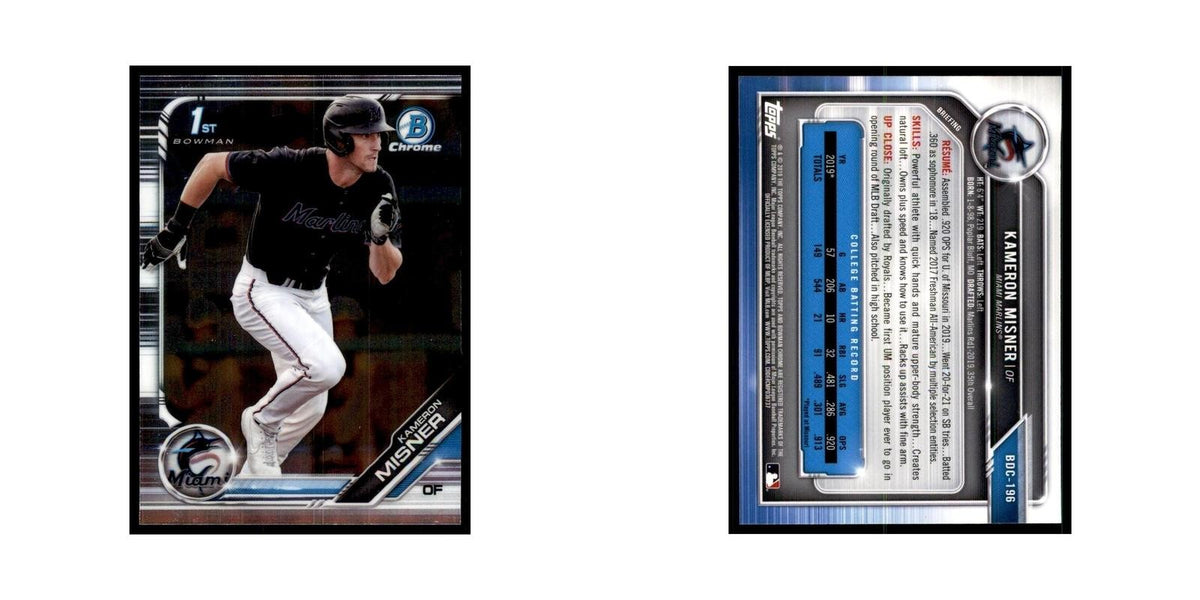 Kameron Misner 2019 Bowman Draft Chrome #BDC-196 Miami Marlins Baseball Card NM