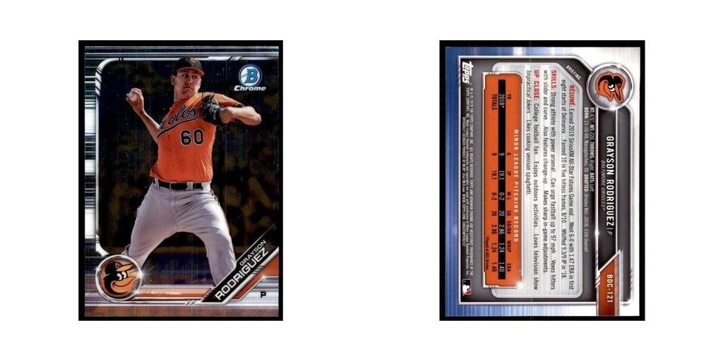Grayson Rodriguez 2019 Bowman Draft Chrome #BDC-121 Baltimore Orioles NM