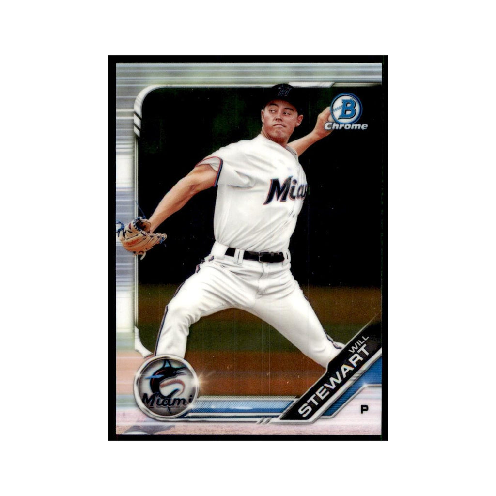 Will Stewart 2019 Bowman Draft Chrome #BDC-49 Miami Marlins Baseball Card NM
