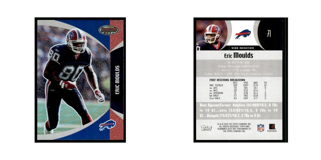 Eric Moulds 2003 Bowman's Best #71 Football Cards Football Card NM