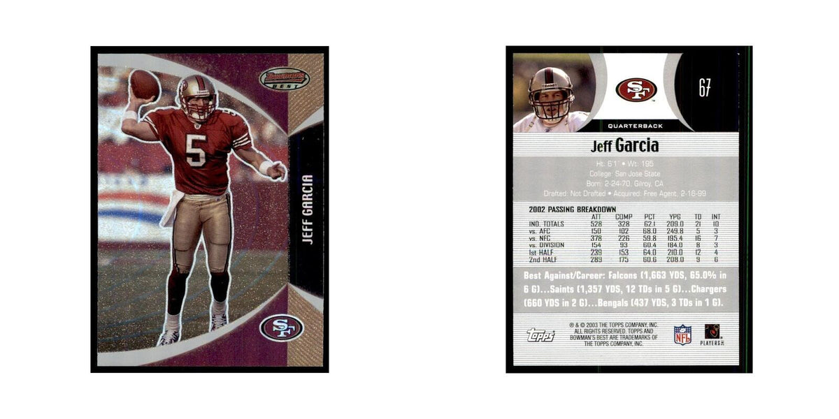 Jeff Garcia 2003 Bowman's Best #67 Football Cards Football Card NM