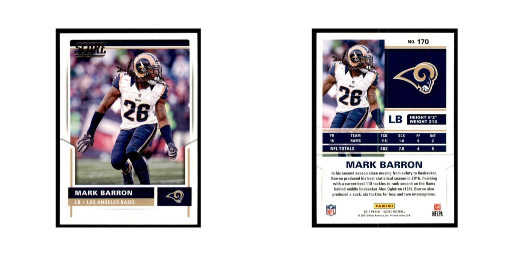Mark Barron 2017 Score #170 Los Angeles Rams Football Card NM