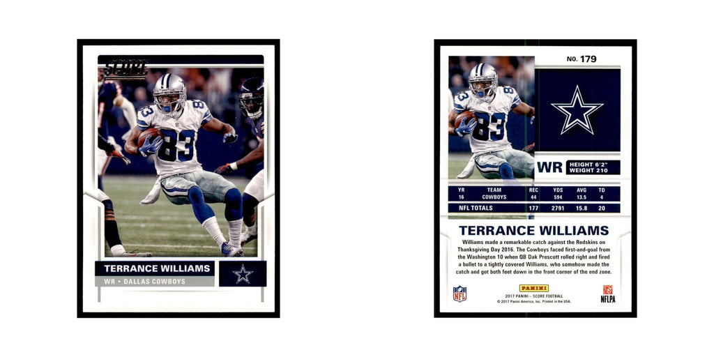 Terrance Williams 2017 Score #179 Dallas Cowboys Football Card NM