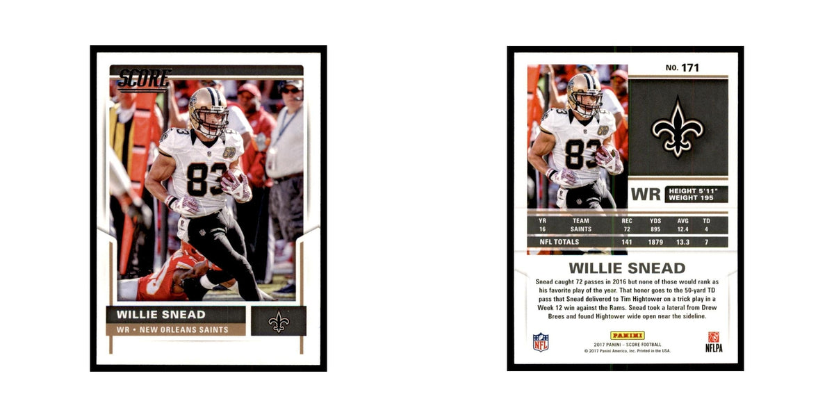 Willie Snead 2017 Score #171 New Orleans Saints Football Card NM