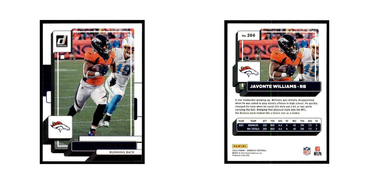 Javonte Willians 2022 Donruss #266 Denver Broncos Football Card NM