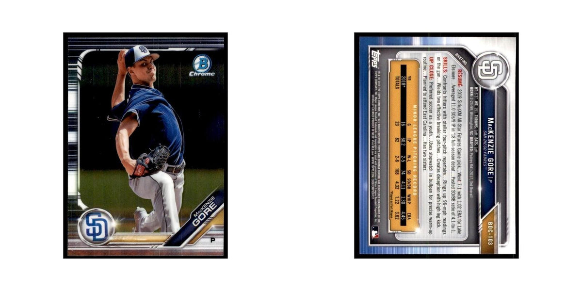 MacKenzie Gore 2019 Bowman Draft Chrome #BDC-103 San Diego Padres NM