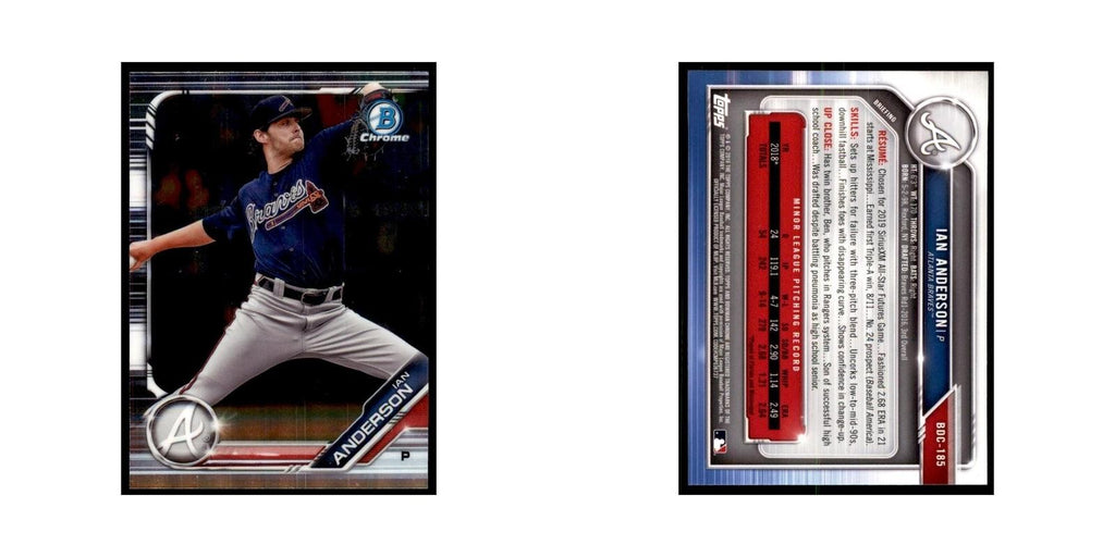 Ian Anderson 2019 Bowman Draft Chrome #BDC-185 Atlanta Braves Baseball Card NM