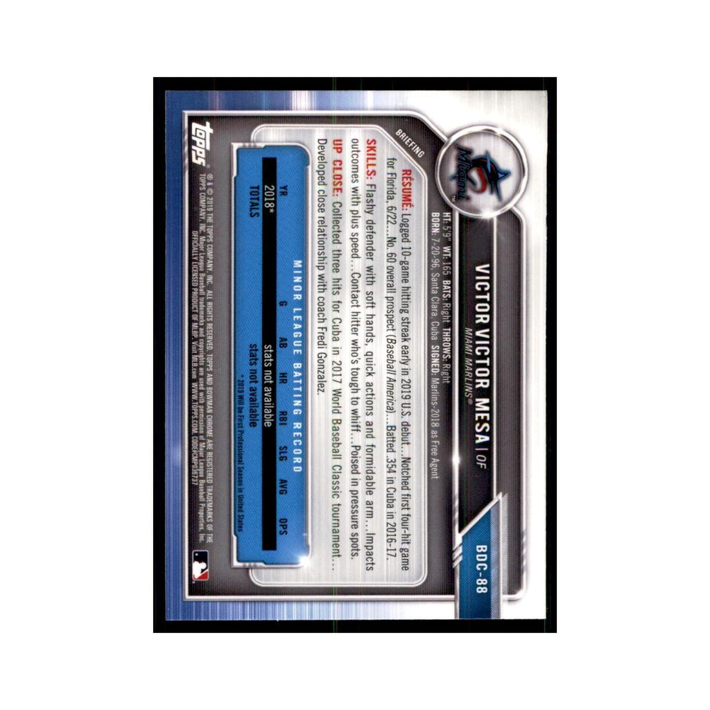 Victor Victor Mesa 2019 Bowman Draft Chrome #BDC-88 Miami Marlins NM