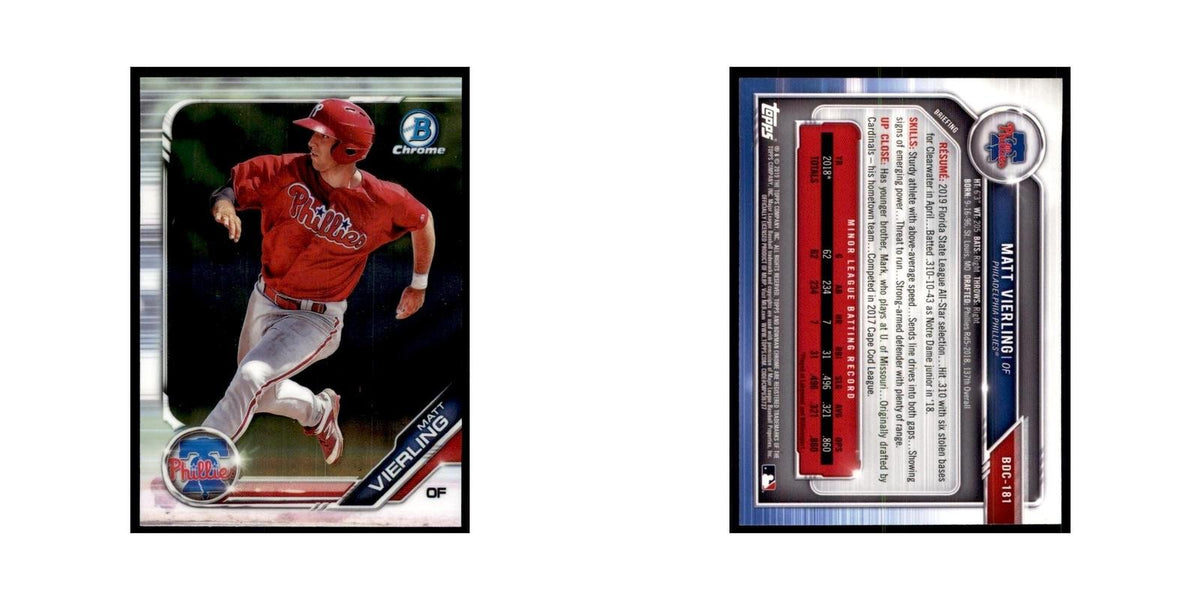 Matt Vierling 2019 Bowman Draft Chrome #BDC-181 Philadelphia Phillies NM