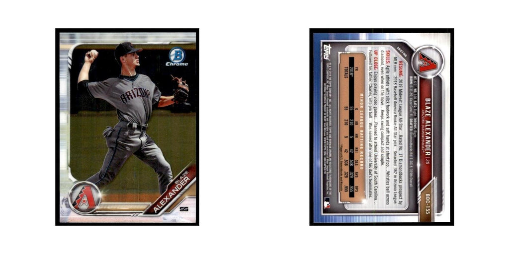 Blaze Alexander 2019 Bowman Draft Chrome #BDC-155 Arizona Diamondbacks NM
