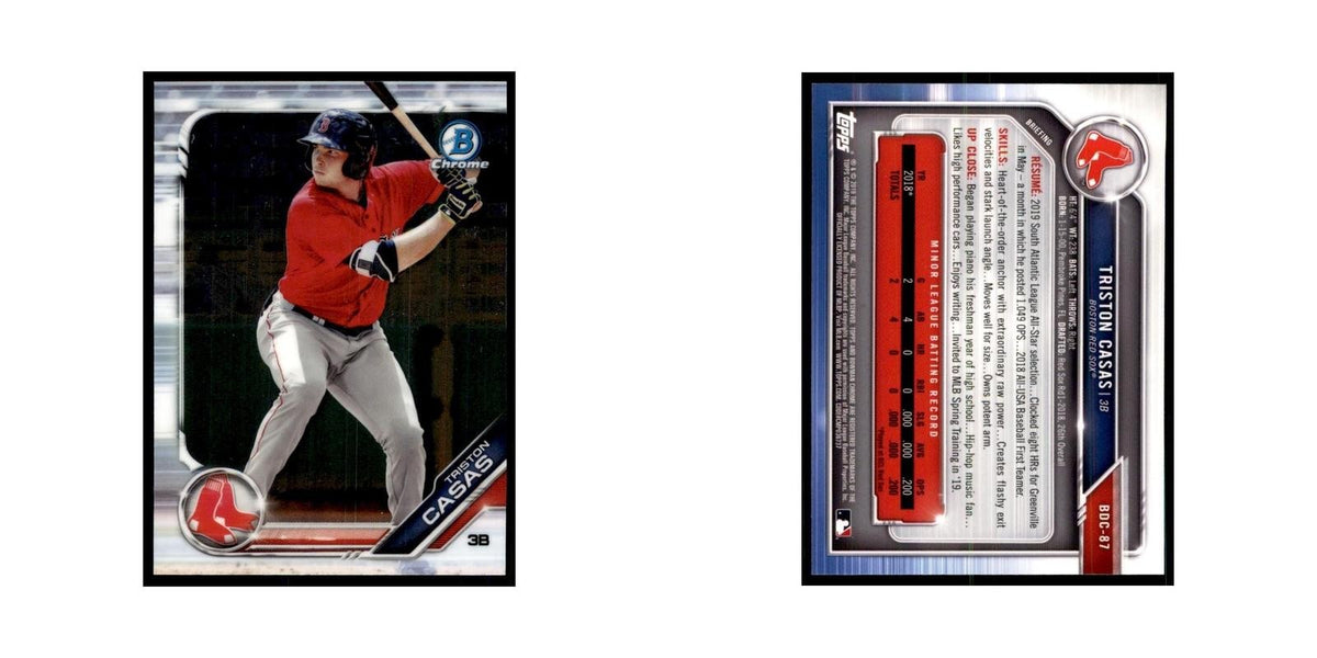 Triston Casas 2019 Bowman Draft Chrome #BDC-87 Boston Red Sox Baseball Card NM