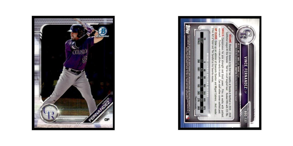 Vince Fernandez 2019 Bowman Draft Chrome #BDC-137 Colorado Rockies NM