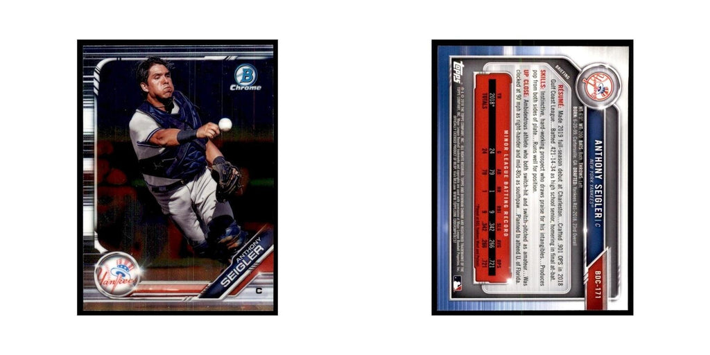Anthony Seigler 2019 Bowman Draft Chrome #BDC-171 New York Yankees NM