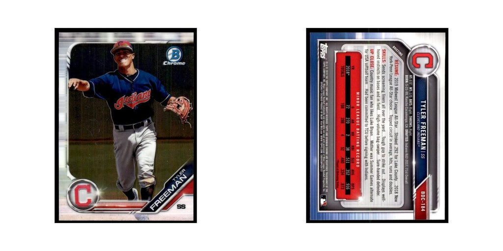 Tyler Freeman 2019 Bowman Draft Chrome #BDC-184 Cleveland Indians NM