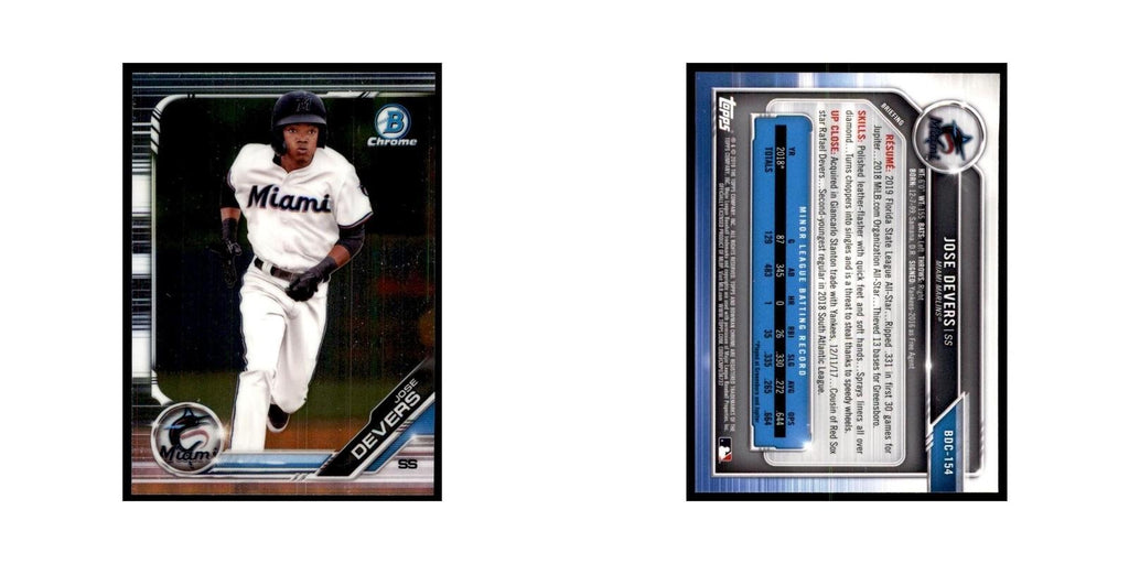 Jose Devers 2019 Bowman Draft Chrome #BDC-154 Miami Marlins Baseball Card NM
